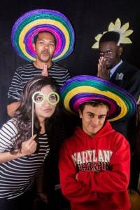 Photo booth with props, what a great idea!
