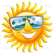 Cheerful sun in sunglasses