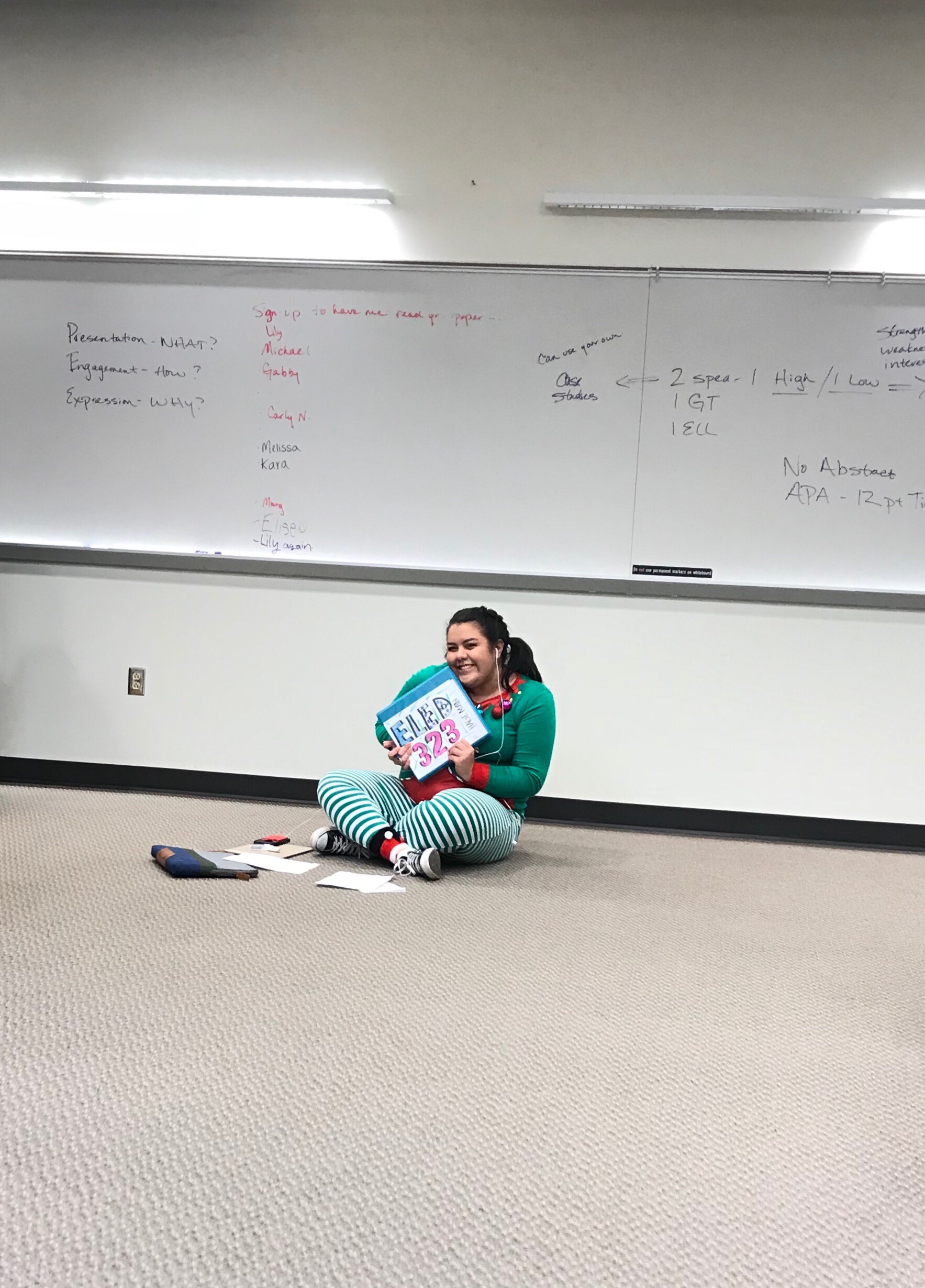 This is me in class, trying to be as normal as possible.